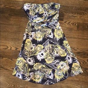 Strapless dress with ruching on bust